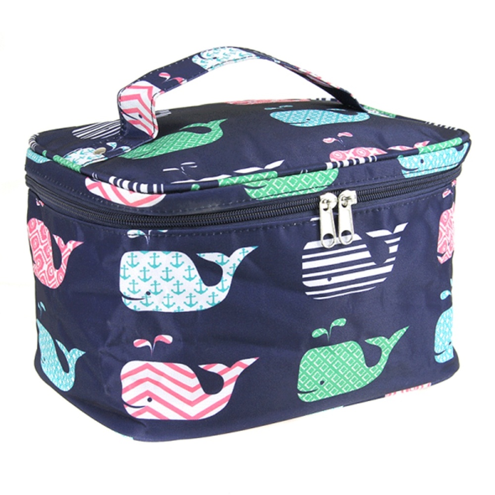 Whale Large Collapsable Travel Cosmetic Bag Navy